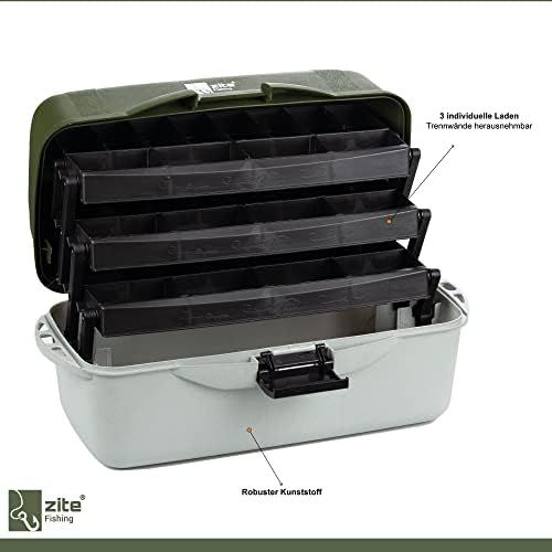  [아마존베스트]Zite Fishing Tackle Case Large - Tool Case with 3 Drawers - Tool Box & Fishing Box for Fishing Accessories 50 x 25 x 25 cm