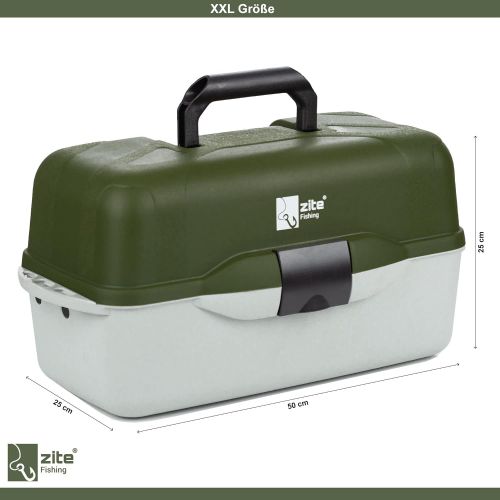  [아마존베스트]Zite Fishing Tackle Case Large - Tool Case with 3 Drawers - Tool Box & Fishing Box for Fishing Accessories 50 x 25 x 25 cm