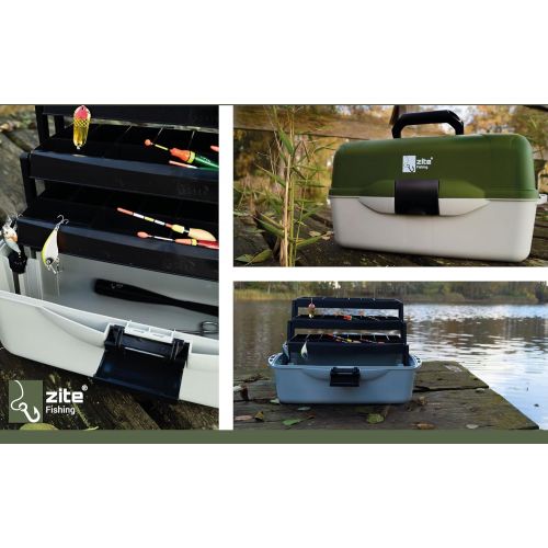  [아마존베스트]Zite Fishing Tackle Case Large - Tool Case with 3 Drawers - Tool Box & Fishing Box for Fishing Accessories 50 x 25 x 25 cm