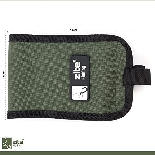  [아마존베스트]Zite Fishing leader bag fishing - hook pocket & rig bag for fishing hooks & leaders - 12 x 16 cm with separate lockable bags