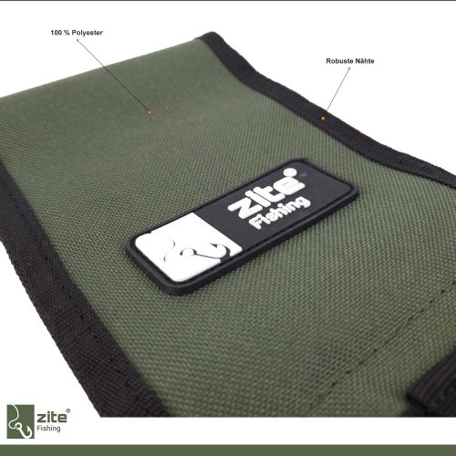  [아마존베스트]Zite Fishing leader bag fishing - hook pocket & rig bag for fishing hooks & leaders - 12 x 16 cm with separate lockable bags