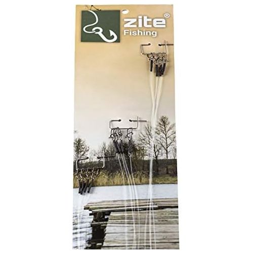  [아마존베스트]Zite Fishing Fluorocarbon Leader Set  12 Pieces Spinning Leaders with Snap Carabiner  Pike & Zander Predatory Fish Leader 3 Lengths  0.4  0.6 mm Thick