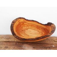 ZitounaWood Hand carved Wooden Rustic Bowl  Olive Wood Handcrafted Natural Edge Bowl  Excotic Wooden Kitchen Bowl, Mom Gift