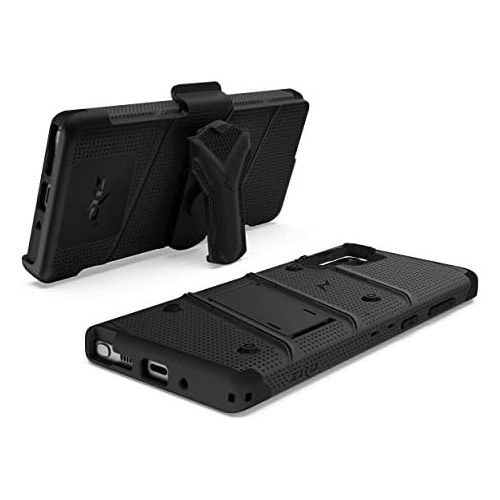  [아마존베스트]Zizo Bolt Cover - Case for Samsung Galaxy Note 10 & Kickstand and Holster (Black
