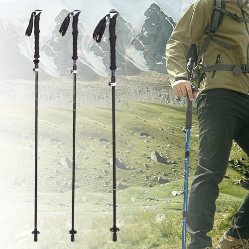  Zjchao ZJchao Trekking Poles Collapsible Anti-Shock Portable Hiking Sticks for Outdoor Walking, Backpacking and Snowshoein with EVA Foam Handle