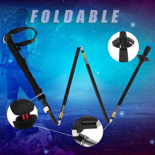  Zjchao ZJchao Trekking Poles Collapsible Anti-Shock Portable Hiking Sticks for Outdoor Walking, Backpacking and Snowshoein with EVA Foam Handle