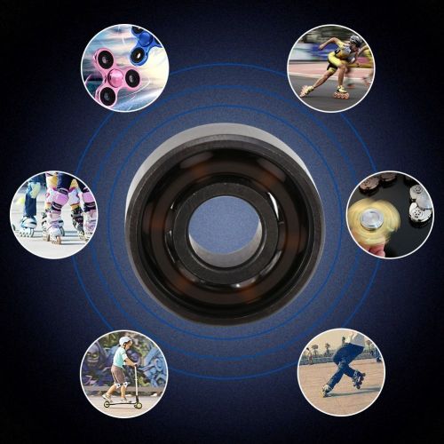  ZJchao Skateboard Bearings, 16pcs/Set Inline Roller Skate High Speed 608 BSB Bearings Single-Side Shield Ceramic Balls for Skating Shoes