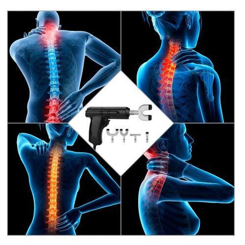  Zjchao Electric Spinal Chiropractor Massager, Spine Chiropractic Massage Body Relax Tool for Adjust Vertebration and Thoracic, Scoliosis, Black
