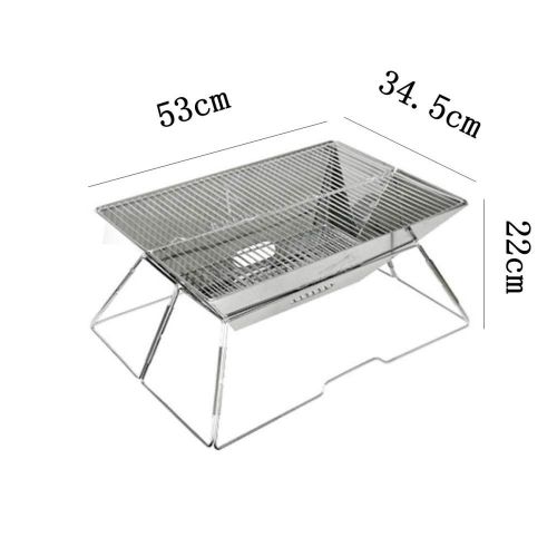  Zjnhl Family Gathering/Small Barbecue Easy Barbecues Set Outdoor BBQ Portable Multi-Folding Grill Stainless Steel Charcoal Furnace Picnic Portable Stove Outdoor Barbecue Supplies