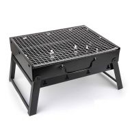Zjnhl Family Gathering/Small Barbecue Portable Grill Stainless Steel Outdoor Charcoal Smokeless Grill 3-5 People Applicable Garden Picnic Travel Camping BBQ Black Outdoor Barbecue
