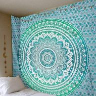 Marke: zmigrapddn Zmigrapddn Mandala Bohemian Tapisserie indische Tapisserien Wandteppich Strand UEberwurf Tuch Schal Decke Yoga Matte, Polyester, gruen, 200x150cm