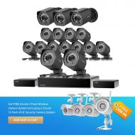 Zmodo 32 Channel 720P HD NVR Security System 16 x IP HD OutdoorIndoor Video Surveillance Camera, wsPoE Repeater for Flexible Installation & Extension, Customizable Motion Detecti