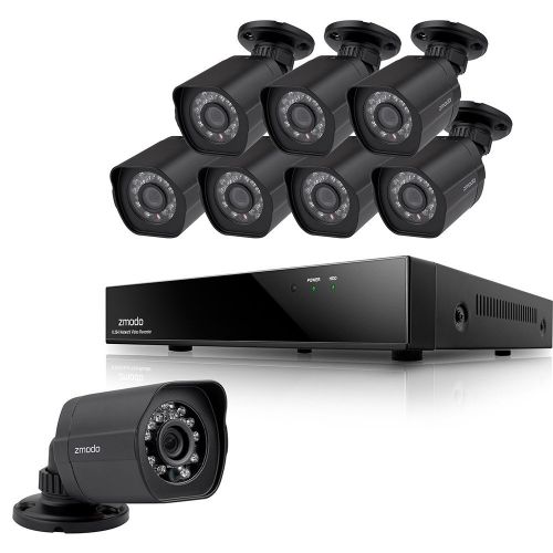  Zmodo Smart PoE Security System - 8 Channel NVR & 8 x 1080p IP Cameras and 2TB Hard Drive