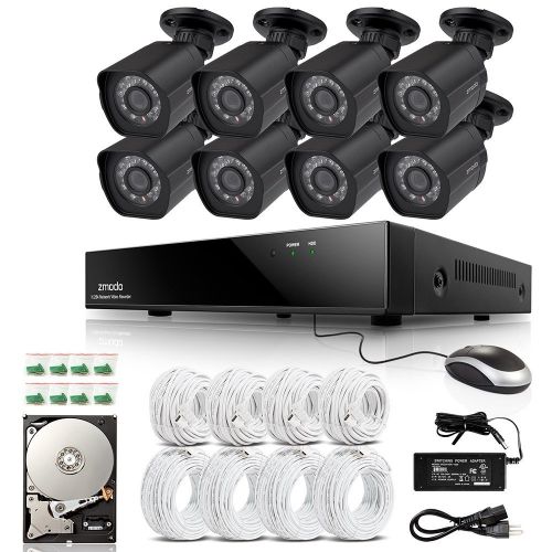  Zmodo Smart PoE Security System - 8 Channel NVR & 8 x 1080p IP Cameras and 2TB Hard Drive