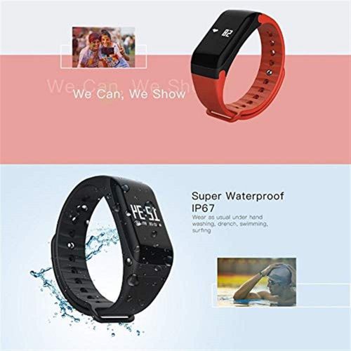  Znshx Smart Wristband Smart Band F1 Blood Pressure Smart Bracelet Heart Rate Monitor Sport Fitness Tracker Ip67 Waterproof Smart Wristband Pedometer Fitness Trackers (Color : Blue)