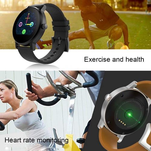  Znshx Smart Wristband Smart Watch with Heart Rate Monitor and Smart Notifications Round Touch Screen Bluetooth Smart Watches Fitness Trackers (Color : Orange)