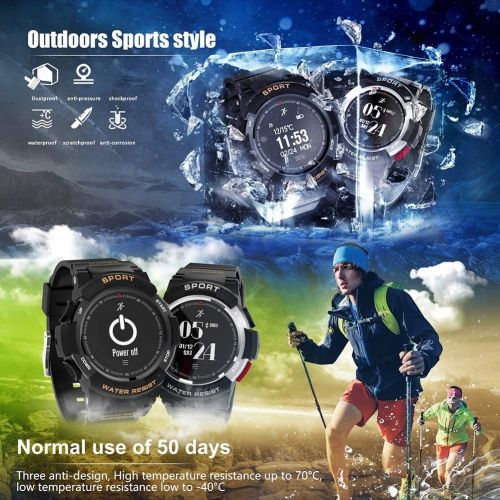  Znshx Smart Wristband Bluetooth Smart Bracelet Outdoor Grade IP68 Waterproof Multifunction Swimming Running Fashion Sports Watch Fitness Trackers (Color : Black)