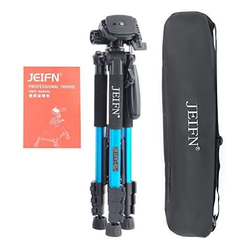  ZoMei JEIFN 58 Compact Tripod Travel Portable Camera Tripod with Phone Clip for Canon Nikon Sony DSLR Phone Video Laser Level Spotting Scope (Blue)