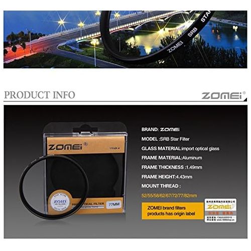  Zomei 6 Points Star Filter for Canon Nikon Cameras-77mm