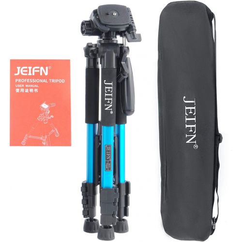  ZoMei JEIFN 58 Compact Tripod Travel Portable Camera Tripod with Phone Clip for Canon Nikon Sony DSLR Phone Video Laser Level Spotting Scope (Blue)