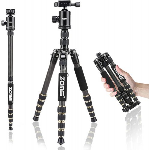  ZOMEI Z669C Carbon Fiber Portable Tripod with Ball Head Compact Travel for Canon,Sony, Nikon, Samsung, Panasonic, Olympus, Kodak, Fuji, Cameras and Video Camera