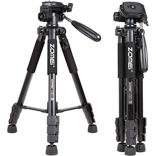 Zomei Q111 Flexible Portable 55 Aluminium Tripod Compact Lightweight 4s Camera Stand with 1/4 Mount 3-Way Panhead and Carrying Bag for Digital DSLR EOS Canon Nikon Sony Panasonic S