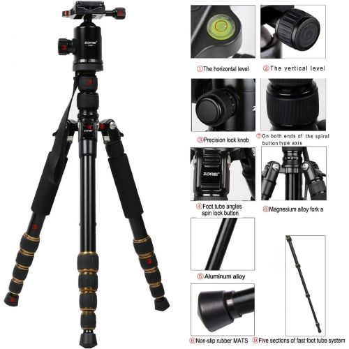  ZoMei Z669 Magnesium Aluminum Alloy Travel Camera Tripod with Ball Head for Canon,Sony,DSLR