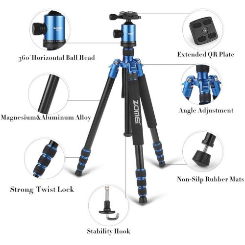  ZOMEi Zomei Z818 Professional Camera Tripod Monopod with Ball HeadQuick Release Plate and Carring Case (Black)