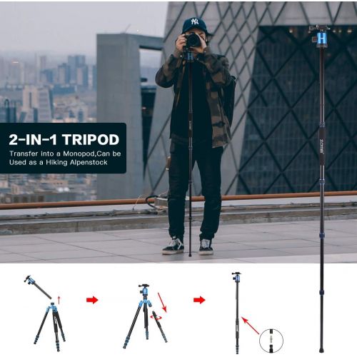  ZOMEi Zomei Z818 Professional Camera Tripod Monopod with Ball HeadQuick Release Plate and Carring Case (Black)