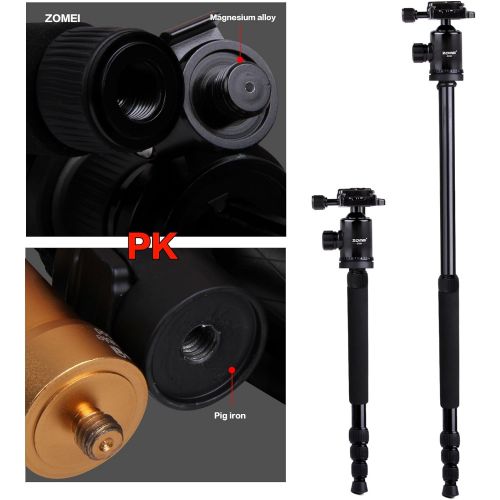  ZOMEi Zomei Compact Portable Q666 Aluminium Digital Tripod Monopod Stand with Ball Head for All Canon Sony Nikon Samsung Panasonic Olympus Kodak Fuji Camera and Camcorder