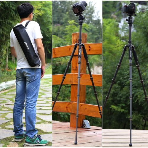  ZOMEi Zomei Compact Portable Q666 Aluminium Digital Tripod Monopod Stand with Ball Head for All Canon Sony Nikon Samsung Panasonic Olympus Kodak Fuji Camera and Camcorder