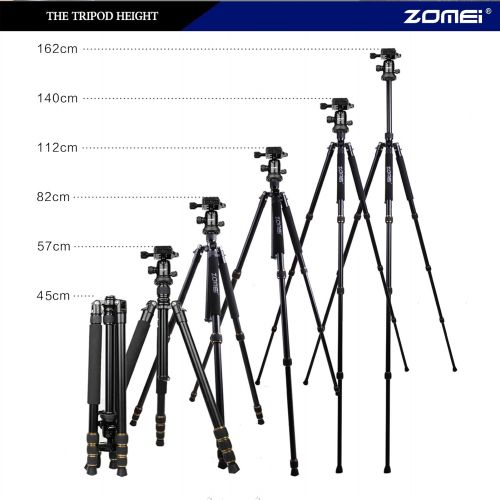  ZOMEi Zomei Compact Portable Q666 Aluminium Digital Tripod Monopod Stand with Ball Head for All Canon Sony Nikon Samsung Panasonic Olympus Kodak Fuji Camera and Camcorder