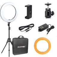 ZOMEi 18 Ring Light with 70Stand，ZoMei Dimmable LED Ring Light with Tabletop Stand for Making up, YouTube Videos with ballhead, Phone Holder & Diffuser Cloth