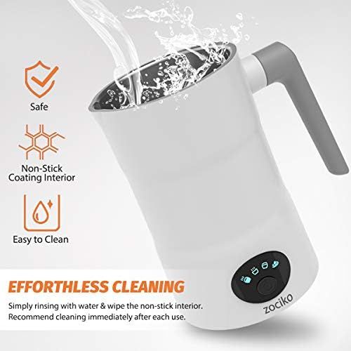  [아마존베스트]Milk Frother, Zociko Electric Milk Frother 350 ml, Cold/Warm Frothing and Milk & Chocolate Warming, Quiet, Strix Control, Non-Stick Coating Automatic Milk Frother (White)