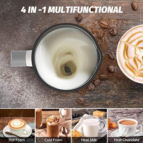  [아마존베스트]Milk Frother, Zociko Electric Milk Frother 350 ml, Cold/Warm Frothing and Milk & Chocolate Warming, Quiet, Strix Control, Non-Stick Coating Automatic Milk Frother (White)