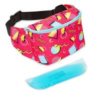 Zodaca Retro 90s Fanny Pack Cooler, Insulated Waist Bag with Adjustable Strap (9 x 6 In)