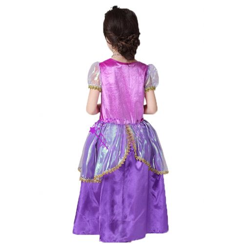  Zoe Girls Purple New Princess Dress Halloween Christmas Rapunzel Fancy Dress Costume