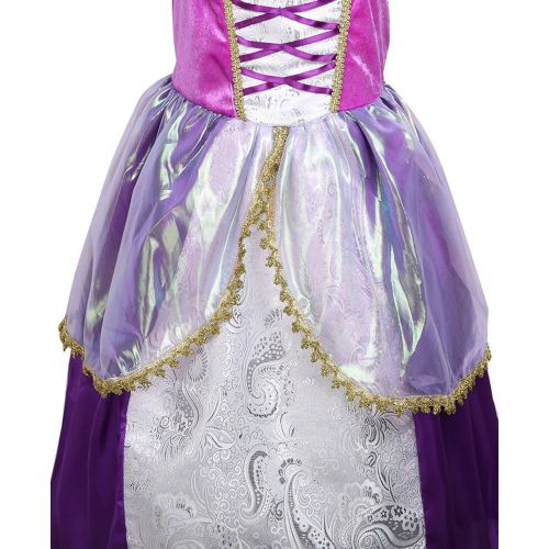  Zoe Girls Purple New Princess Dress Halloween Christmas Rapunzel Fancy Dress Costume