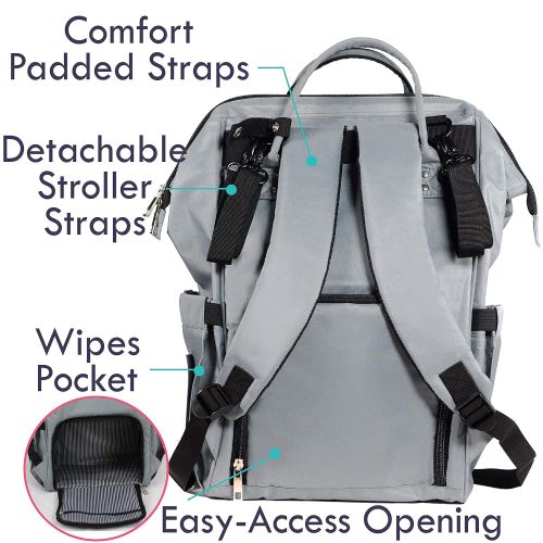 Diaper Bag Backpack by Zohzo - Baby Diaper Bags with Changing Pad and Stroller Straps - Large...