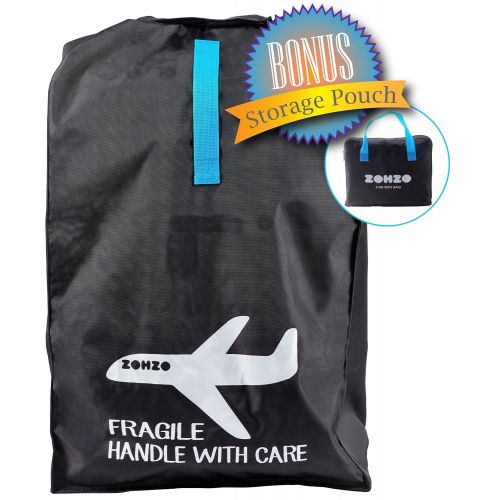  Zohzo Car Seat Travel Bag - Drawstring Bag for Air Travel (Black)