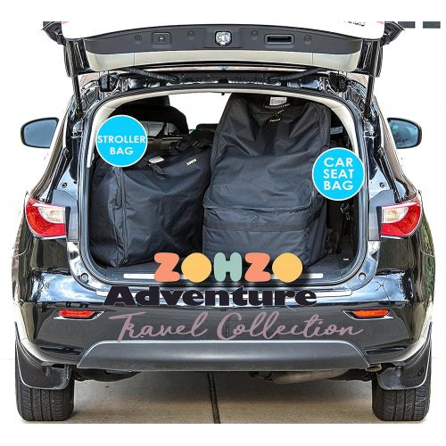  Zohzo Car Seat Travel Bag - Adjustable Padded Backpack for Car Seats (Black)