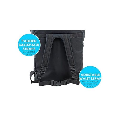  Car Seat Travel Bag - Adjustable Padded Backpack for Car Seats (Black)