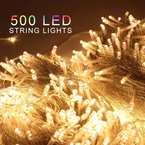  [아마존핫딜][아마존 핫딜] Zoic ZOIC 500 LED Christmas Wedding Party Fairy String Lights Lamp 100 Meters (328 feet) 8 Modes 31V Memory Function Warm White