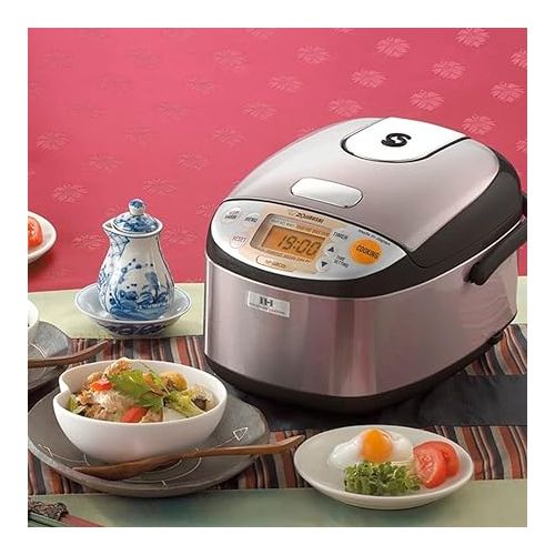  Zojirushi NP-HCC10XH Induction Heating System Rice Cooker and Warmer, 1 L, Stainless Dark Gray