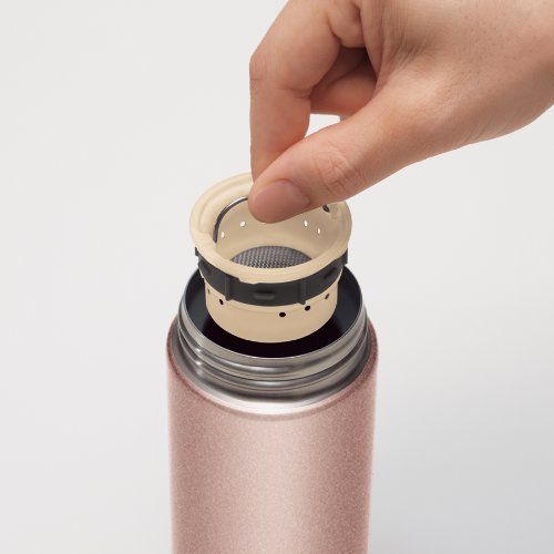  Zojirushix6682;x65E0; Sm-Jte46Px Stainless Steel Travel Mug With Tea Leaf Filter, 0.46-Liter, 16 oz, Pink Champagne