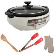 Zojirushi EP-PBC10 Gourmet dExpert Electric Skillet Includes Tongs, Spatula and Oven Mitt Bundle