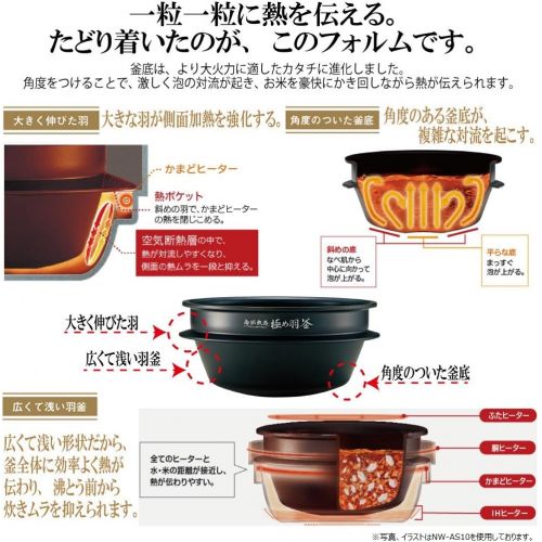  Zojirushi ZOJIRUSHI 5.5 Go (825g) cooked IH pressure rice cooker KIWAMEDAKI NW-AA10-TZ (prime Brown)