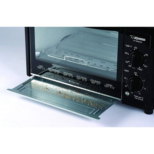  Zojirushi ET-WMC22 Toaster Oven, 2-Slice, Black Includes Flipper Tongs, Knife and Oven Mitt Bundle