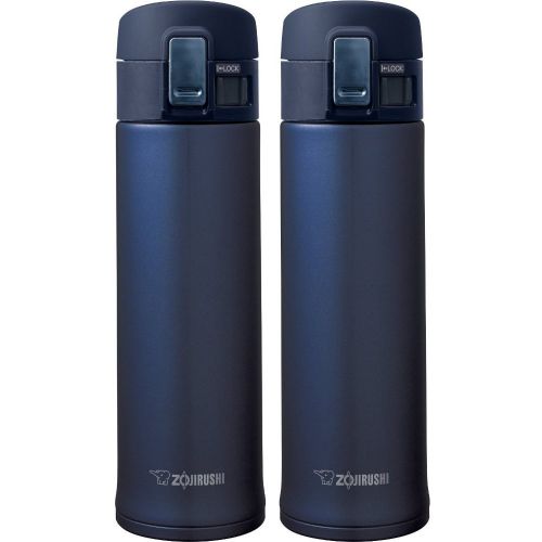  Zojirushi SM-KHE48AG Stainless Steel Mug, 16-Ounce, Smoky Blue - 2 Pack