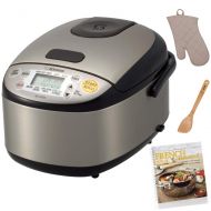 Zojirushi NS-LGC05 Micom Rice Cooker & Warmer + Free Cookbook, Bamboo Spatula and Oven Mitt